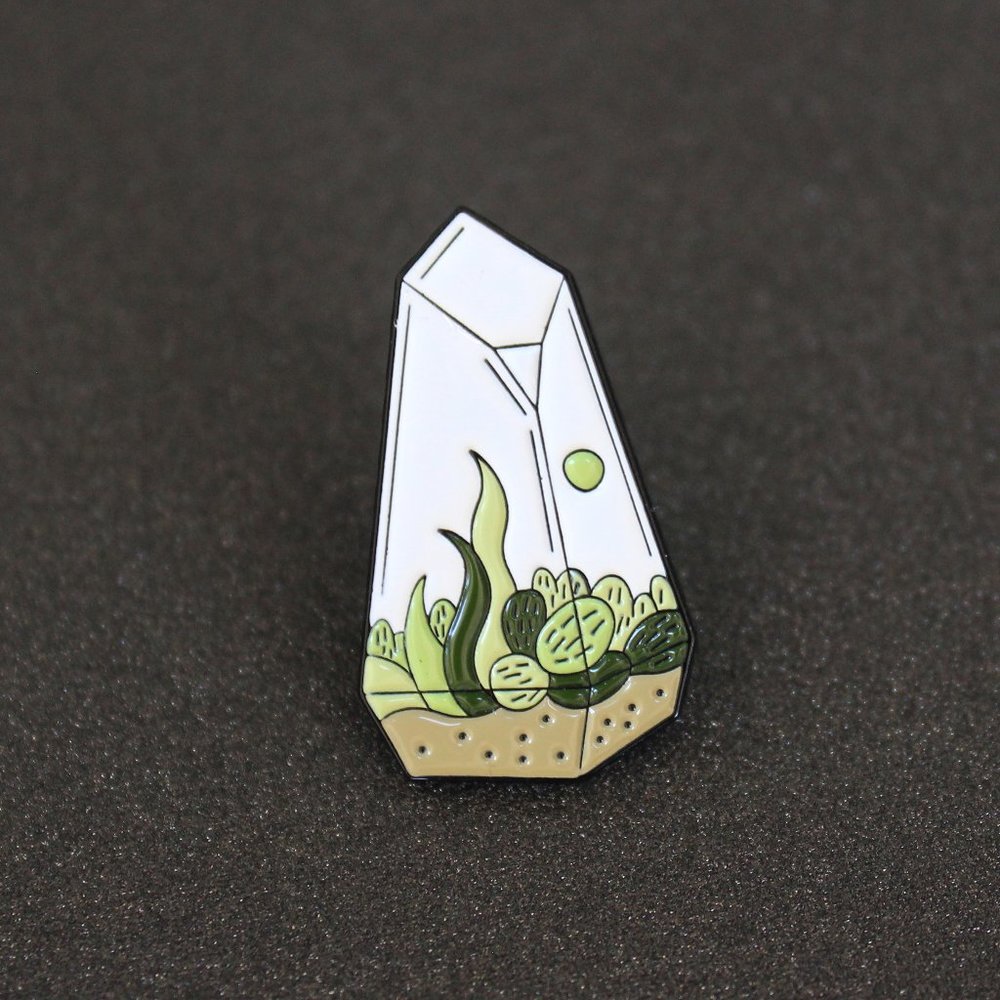 {5/$25} Glass terrarium enamel pin